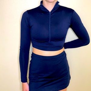 Varsity Spirit Stretch Mock Neck Midriff